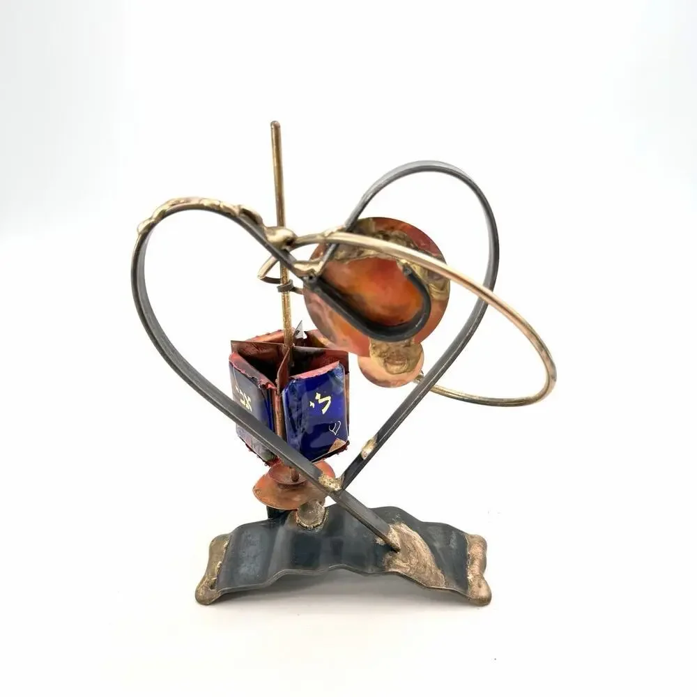 Vintage Gary Rosenthal Ani LI Dodi Spinning Wedding Dreidel Metal & Glass Shards